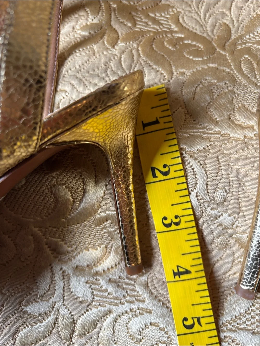 Tory Burch Gold Metallic Ankle-Strap Stiletto 4” heels